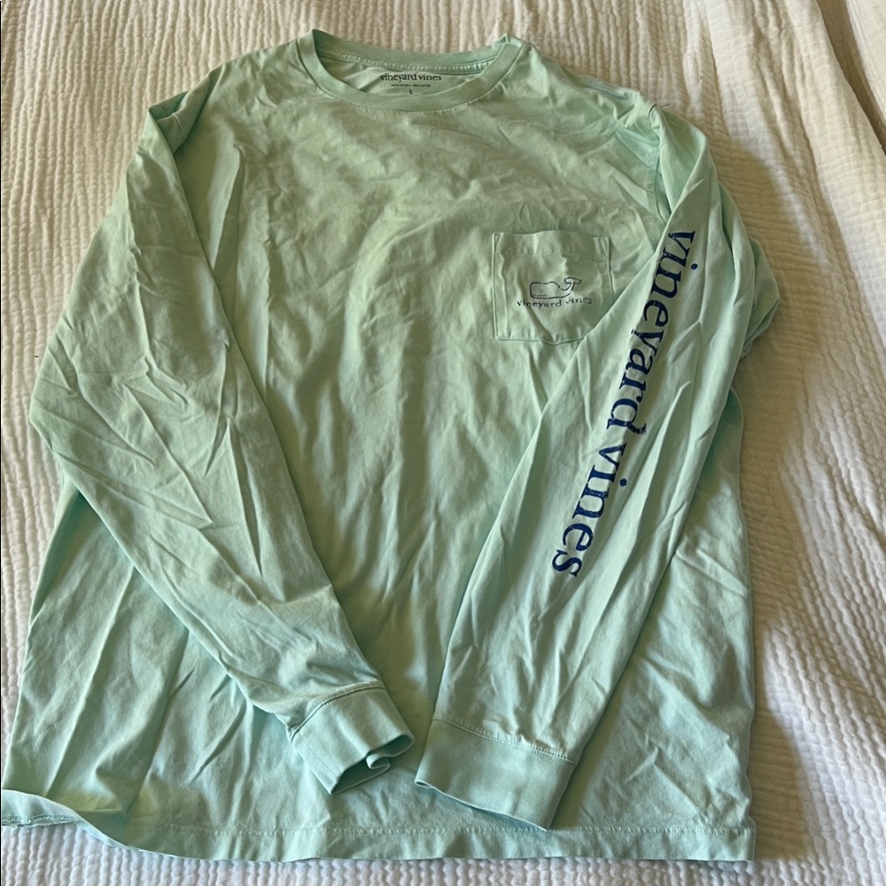 Vineyard Vines Men's Mint Long Sleeve Tee